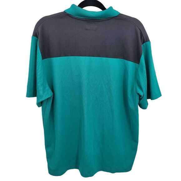 Mens Ben Hogan Polo L Teal Green Gray Black Color Blocked Performance Golf - Picture 2 of 11